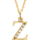 Jacob Mercari 14K Yellow Gold Natural Diamond Lowercase z Initial Necklace 
