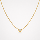 Jacob Mercari 14K Yellow Gold 0.15 CT Lab-Grown Diamond Bezel Necklace