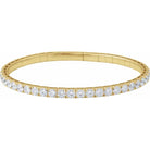 3 CTW Natural Diamond Flexible Bangle Bracelet in 14K Yellow Gold
