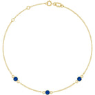 Jacob Mercari 14K Yellow Gold Natural Sapphire 3 Station Bezel necklace 