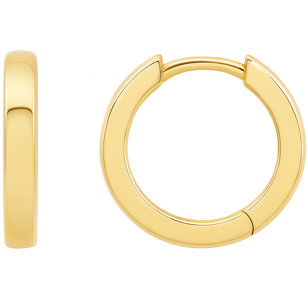 Jacob Mercari 14K Yellow Gold Hinged 12 mm Hoop Earrings