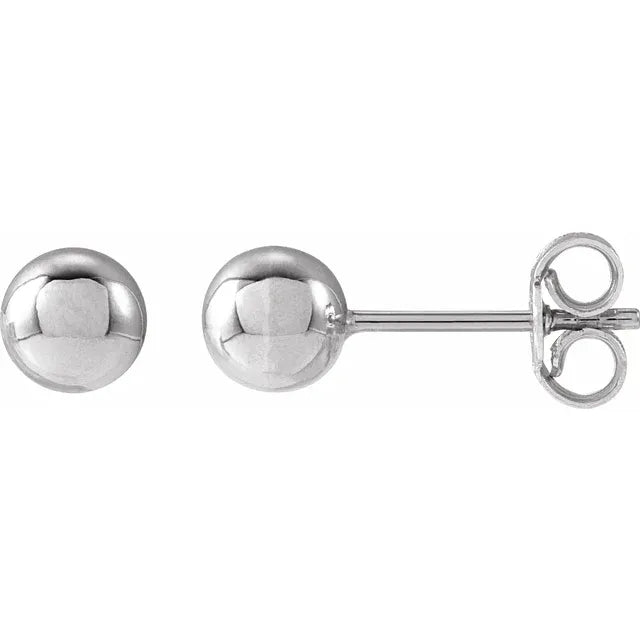 Jacob Mercari 14K White Gold Ball Earrings 5mm