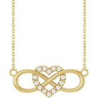 Jacob Mercari 14K Yellow Gold Lab-Grown Diamond Heart & Infinity-Inspired Necklace