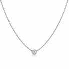 Round Lab-Grown Diamond Bezel Set Necklace in 14K  White Gold
