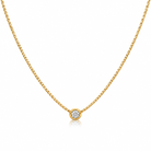 Round Lab-Grown Diamond Bezel Set Necklace in 14K Yellow Gold