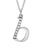 Jacob Mercari 14K White Gold Natural Diamond Lowercase b Initial Necklace 