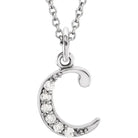 Jacob Mercari 14K White Gold Natural Diamond Lowercase c Initial Necklace 