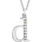 Jacob Mercari 14K White Gold Natural Diamond Lowercase d Initial Necklace 