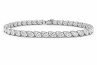 Jacob Mercari 14K White Gold Angled Pear Cut Lab-Grown Diamond Tennis Bracelet 3-7 CTW
