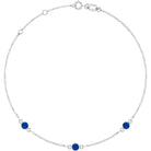 Jacob Mercari 14K White Gold Natural Sapphire 3 Station Bezel necklace 