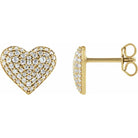 Jacob Mercari 14K Yellow Gold  1/2 CTW Lab-Grown Diamond Puffed Heart Earrings