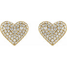 Jacob Mercari 14K Yellow Gold  1/2 CTW Lab-Grown Diamond Puffed Heart Earrings