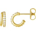 Jacob Mercari 14K Yellow Gold Pavé Lab Diamond Half-Hoop Studs