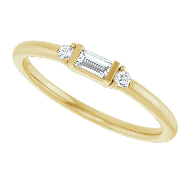1/8 CTW Natural Diamond Stackable Ring in 14K Yellow Gold