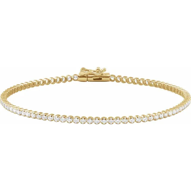 Jacob Mercari 1 5/8 CTW 14K Yellow Gold Lab-Grown Diamond 7'' Tennis Bracelet