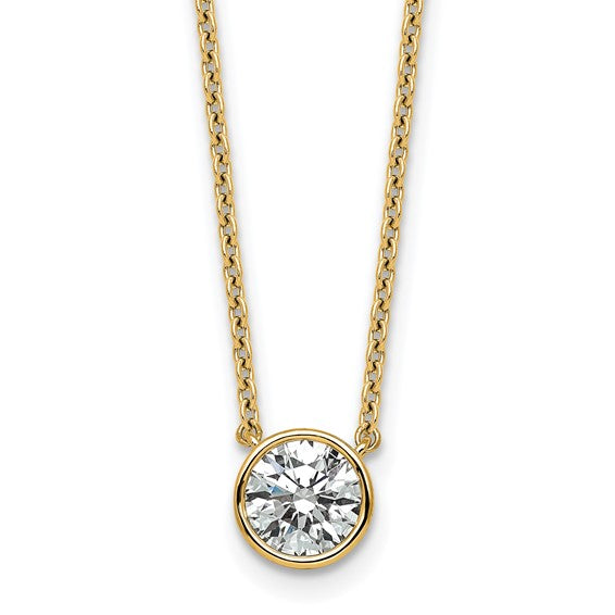 Jacob Mercari 14K Yellow Gold 1 carat round lab-grown diamond pendant necklace