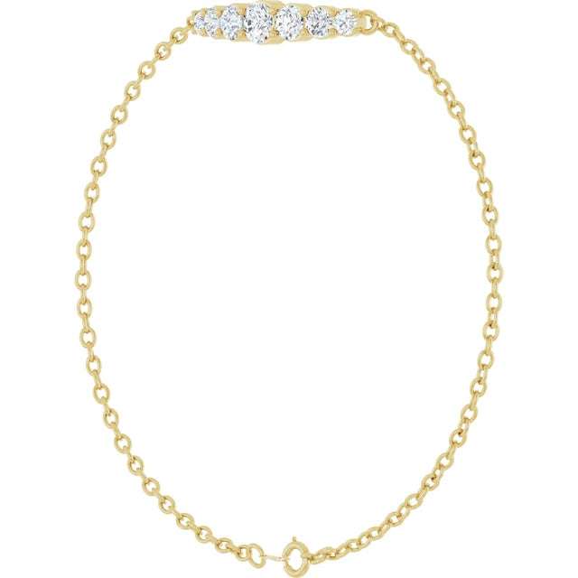 7/8 CTW Natural Diamond Link Bracelet in 14K Yellow Gold