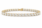 Jacob Mercari 14K Yellow Gold Angled Pear Cut Lab-Grown Diamond Tennis Bracelet 3-7 CTW