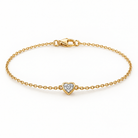 14K Gold Lab-Grown Diamond Bezel-Set Heart Bracelet