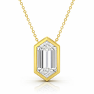 Jacob Mercari 14K Yellow Gold Hexagonal Lab-Grown Diamond Bezel Solitaire Necklace