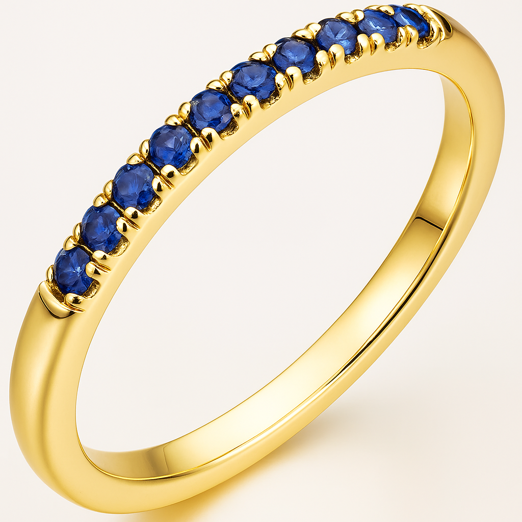 Jacob Mercari 14K Gold Natural Blue Sapphire Stackable Ring