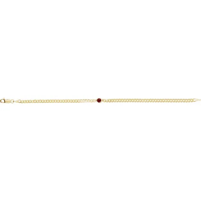 Jacob Mercari 14K Yellow Gold Lab-Grown Ruby Link Bracelet