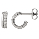 Jacob Mercari 14K White Gold Pavé Lab Diamond Half-Hoop Studs