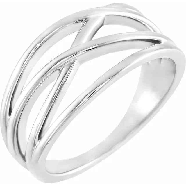 Jacob Mercari 14K White Gold Criss-Cross Ring
