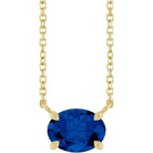 Jacob Mercari 14K Gold Natural Blue Sapphire 4-Claw Prong Necklace