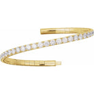 3 CTW Natural Diamond Flexible Bangle Bracelet in 14K Yellow Gold