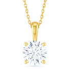 Jacob Mercari 14K Yellow Gold Lab-Grown Round Diamond Solitaire Pendant