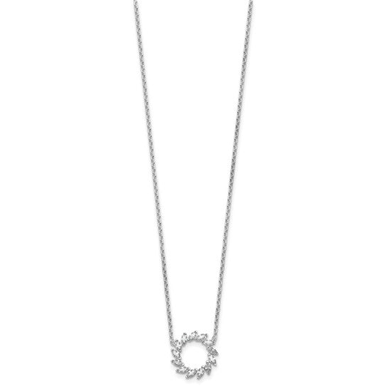 14K White Gold 1 CTW Lab-Grown Diamond Marquise Cut Circle Necklace