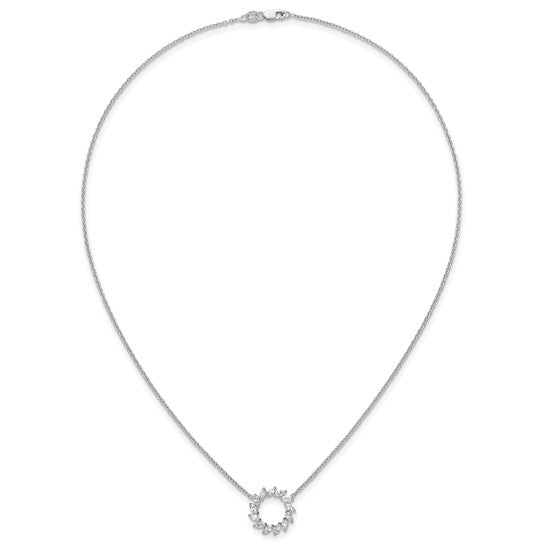 14K White Gold 1 CTW Lab-Grown Diamond Marquise Cut Circle Necklace