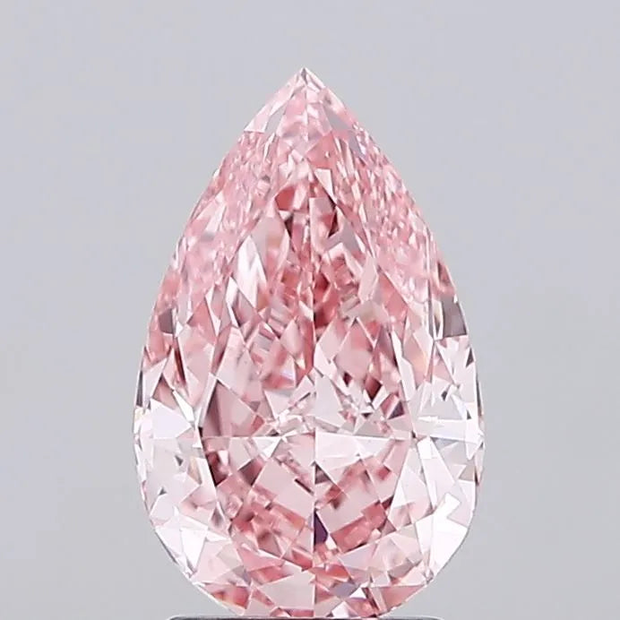2.36ct Pear Lab Grown Diamond (Colour Fancy Vivid Pink, Clarity VS1, IGI Certified)