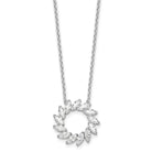 14K White Gold 2ct Lab-Grown Diamond Marquise Cut Circle Necklace