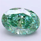 3.71ct Oval Lab Grown Diamond (Colour Fancy Vivid Green, Clarity VVS2, IGI Certified)