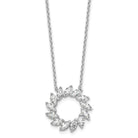 14K White Gold 3 CT Lab-Grown Diamond Marquise Cut Circle Necklace