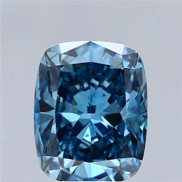 4.20ct Cushion brilliant Lab Grown Diamond (Colour Fancy Vivid Blue, Clarity VS2, IGI Certified)