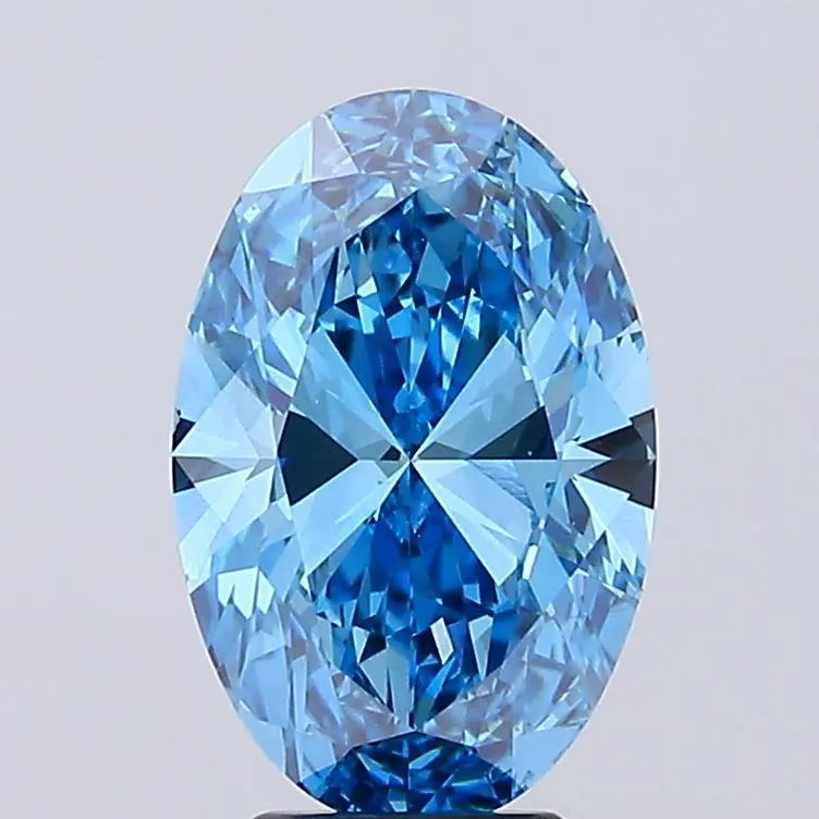 4.50ct Oval Lab Grown Diamond (Colour Fancy Vivid Blue, Clarity VS1, IGI Certified)
