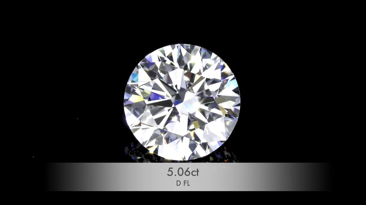 5.06ct Round Natural Diamond (Colour D, Clarity FL, Cut EX, GIA Certified)