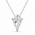 14K White Gold Kite Cut Lab-Grown Diamond Solitaire Necklace