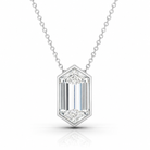 14K White Gold Lab-Grown Diamond Hexagonal Cut Necklace