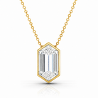 14K Yellow Gold Lab-Grown Diamond Hexagonal Cut Necklace