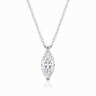 14K White Gold Marquise Cut Lab-Grown Diamond Solitaire Necklace