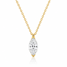 14K Yellow Gold Marquise Cut Lab-Grown Diamond Solitaire Necklace