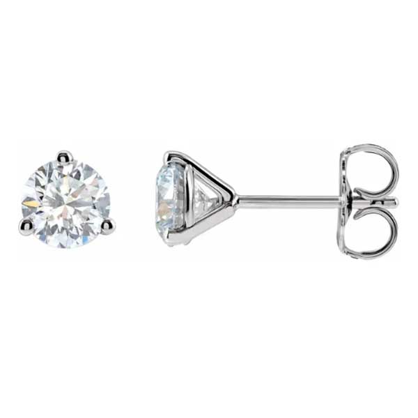 Jacob Mercari 14K White Gold 3 Prong Martini Style Lab Grown Diamond Studs