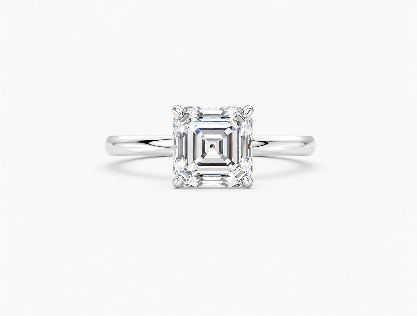14K White Gold Heritage Asscher Solitaire Engagement Ring