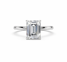 14K White Gold Heritage Emerald Solitaire Engagement Ring