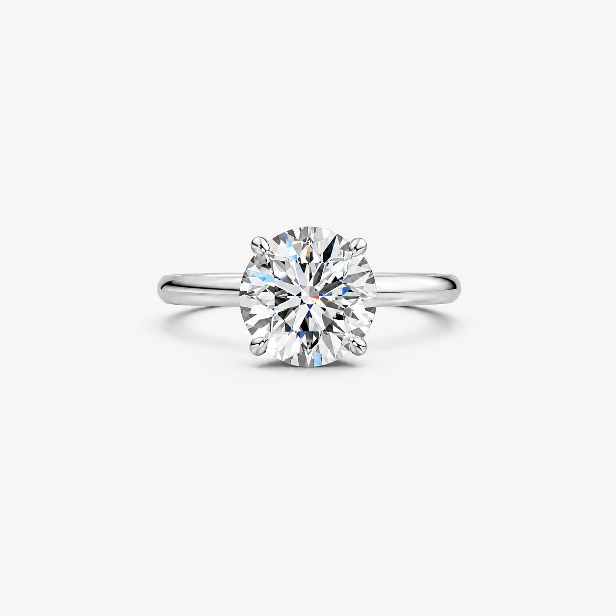 14K White Gold Heritage Round Solitaire Engagement Ring