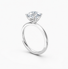 14K White Gold Heritage Solitaire Engagement Ring Top Side View